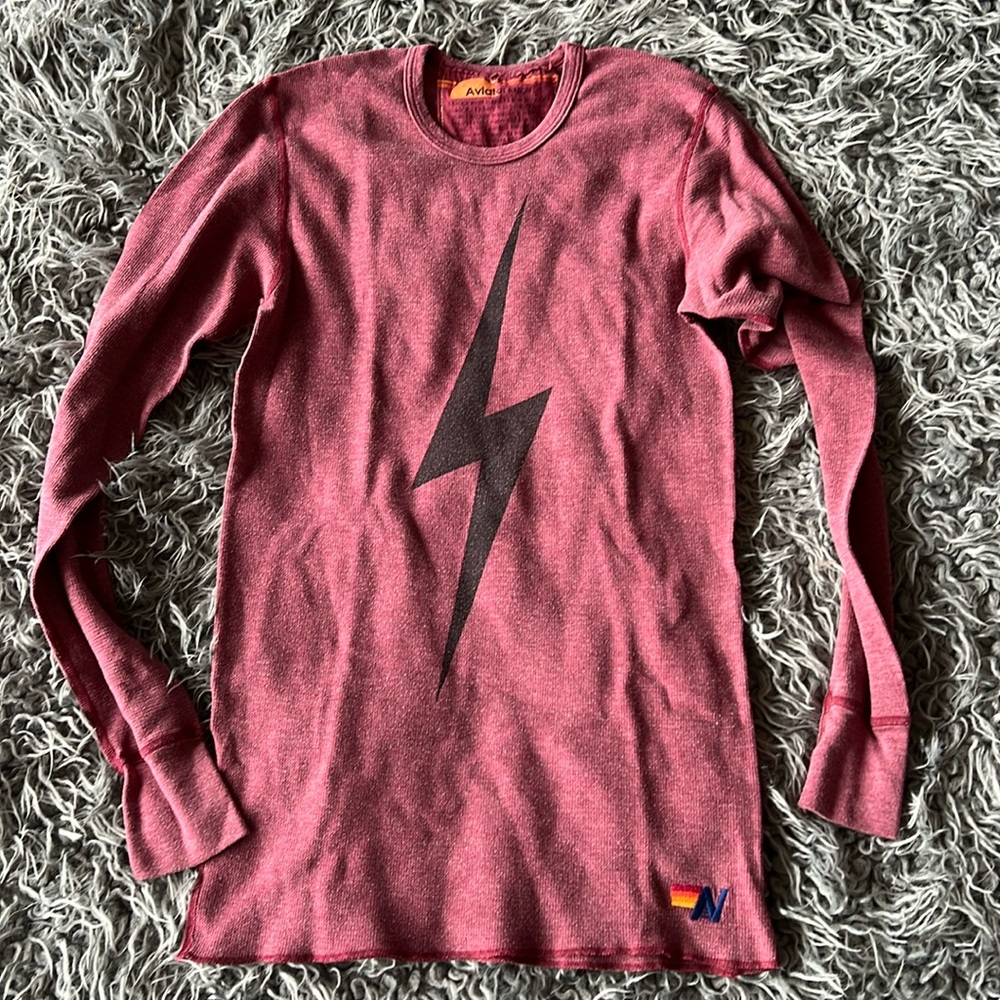 Aviator Nation Made in USA Bolt Thermal in Burgandy S